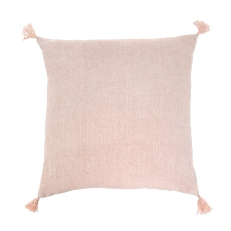 Blush Pink Linen Tassel Pillow