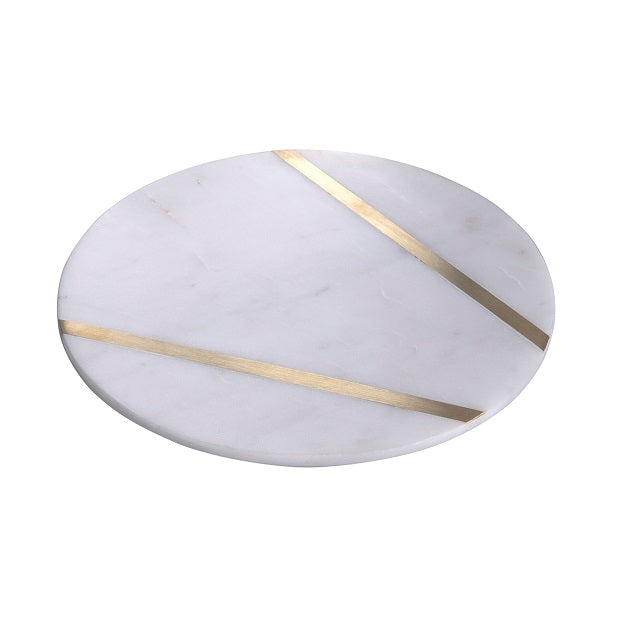 Marble & Brass Cheese Platter - Small