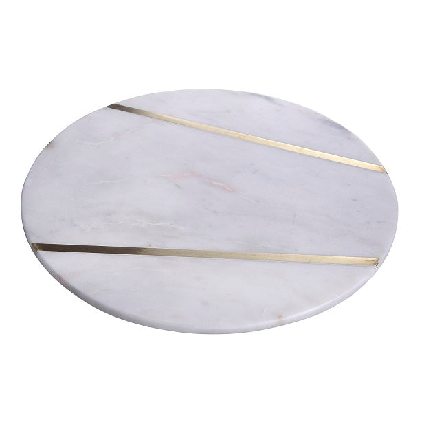 Marble & Brass Platter - Large