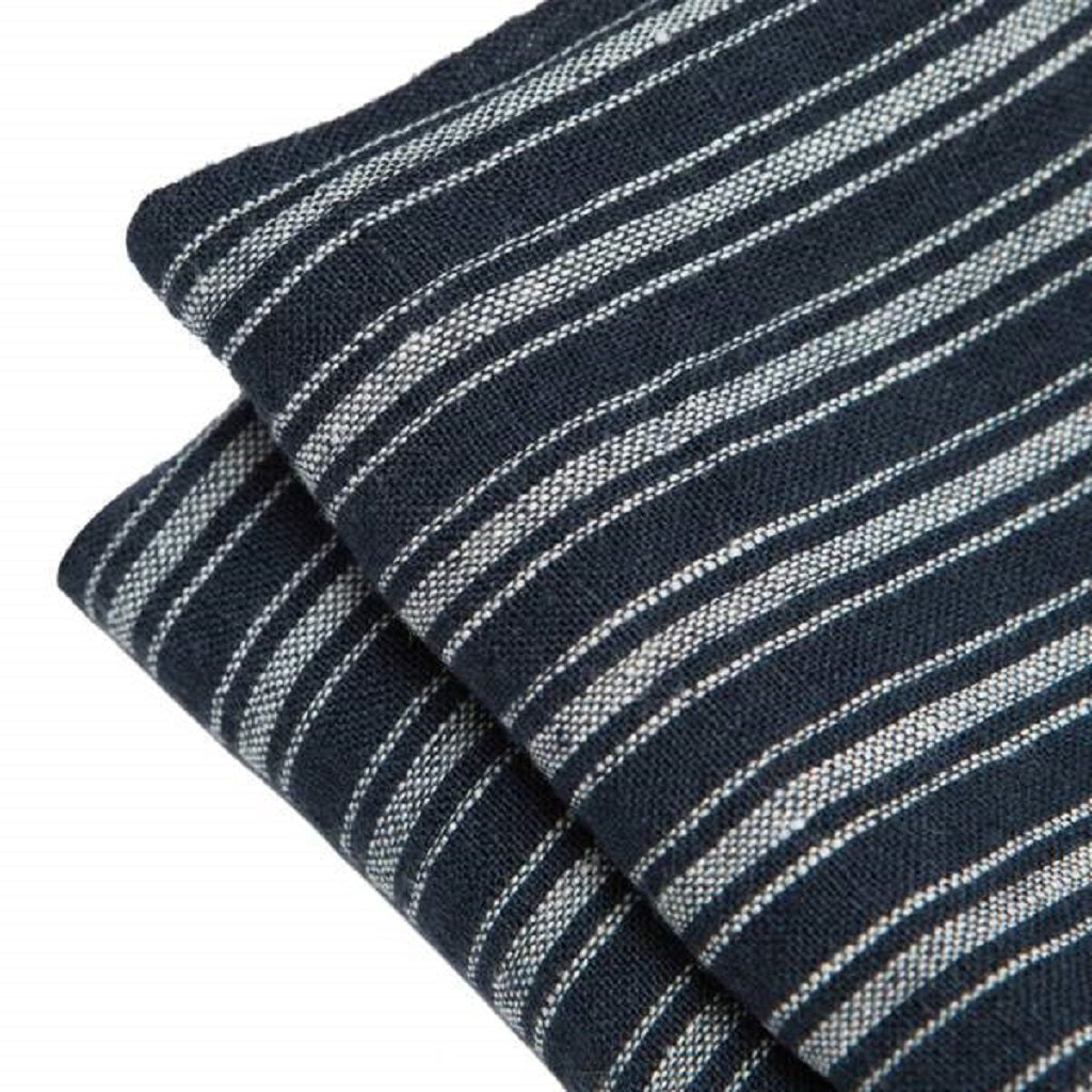 Indigo Boat Stripe Linen Towel