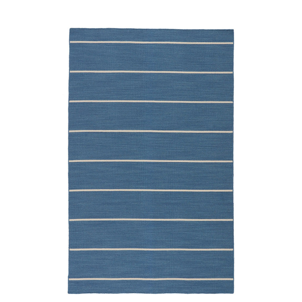 Cape Cod Stripe Wool Rug - Stellar Blue