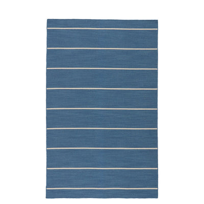 Cape Cod Stripe Wool Rug - Stellar Blue