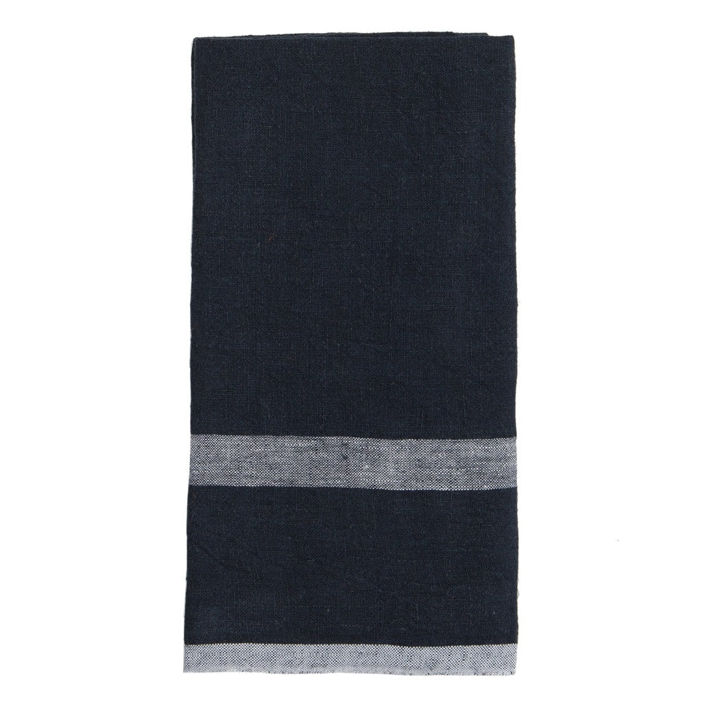 Navy & White Stripe Linen Towel