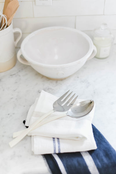 White Dipped Serving Set